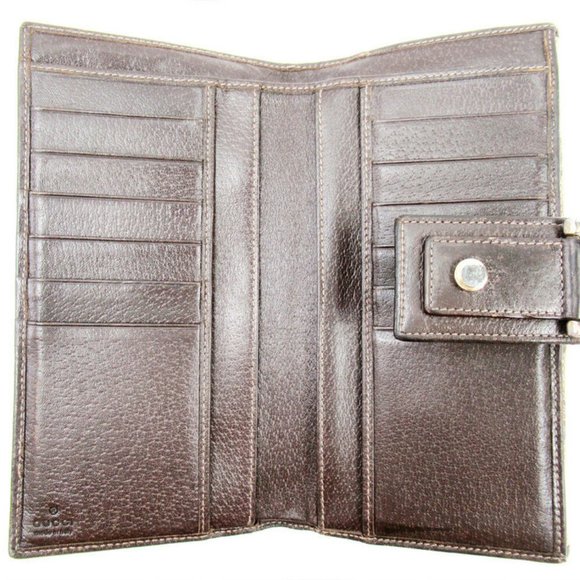 Gucci wallet GG pattern beige canvas �~ leather Auth used T17241 - Picture 4 of 9